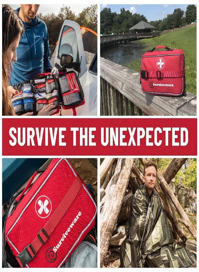 Surviveware 238 Pcs Comprehensive Premium Survival First Aid Kit - Medical Emergency Kit for Travel Camping Gear, Home Essentials & Outdoor Emergencies - HSA & FSA Eligible Survival Kit - Image 5
